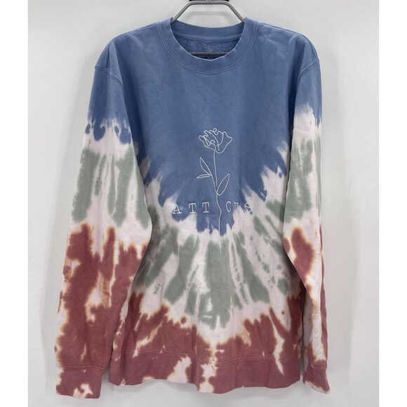 Atticus Crew Neck Fleece Pullover Sweatshirt sz M Medium NWOT Flower Graphic - Picture 1 of 12